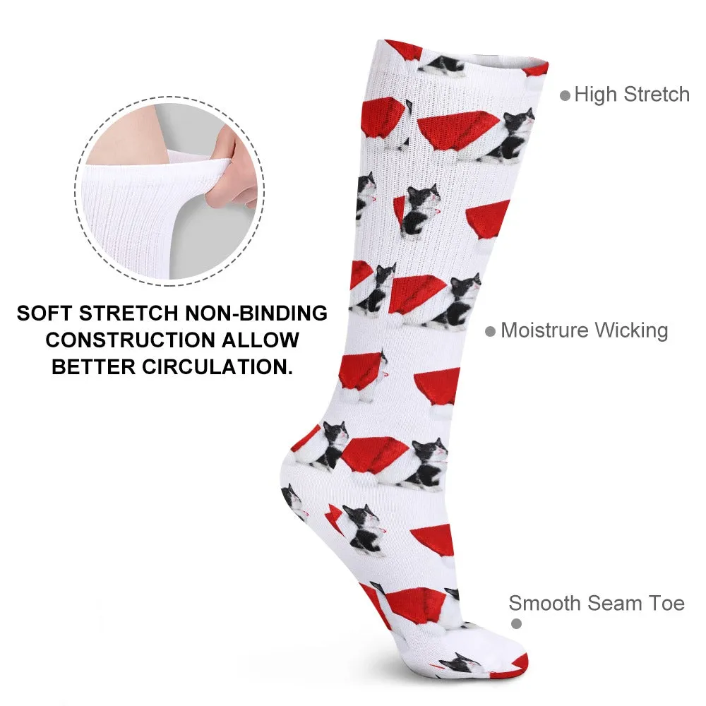 Tuxedo Kitty Christmas Breathable Stocking Socks (Pack of 5)