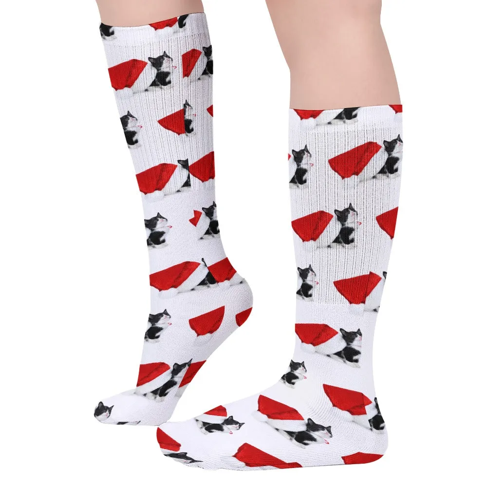 Tuxedo Kitty Christmas Breathable Stocking Socks (Pack of 5)