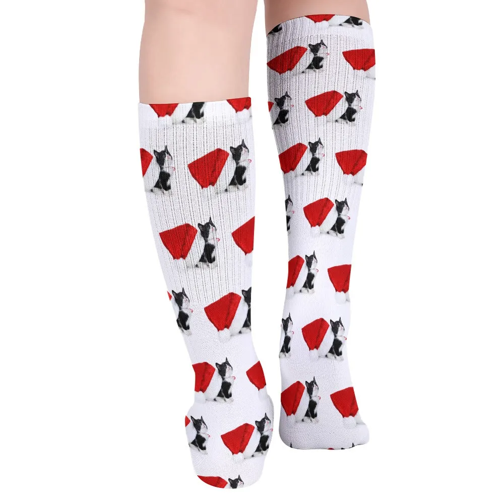 Tuxedo Kitty Christmas Breathable Stocking Socks (Pack of 5)