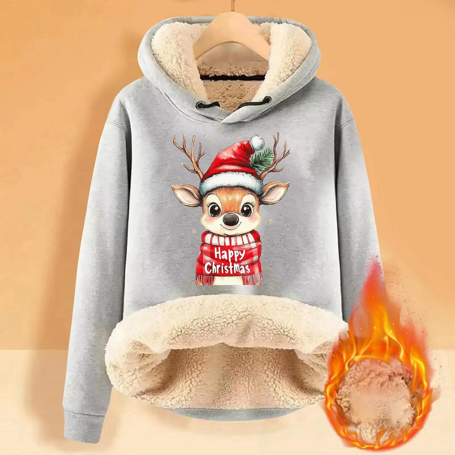 Ugly Christmas Sweatshirts for Women Y2k Pullover Tops Oversized Sweatshirt Loose Fit Drawstring Cute Preppy Hoodie