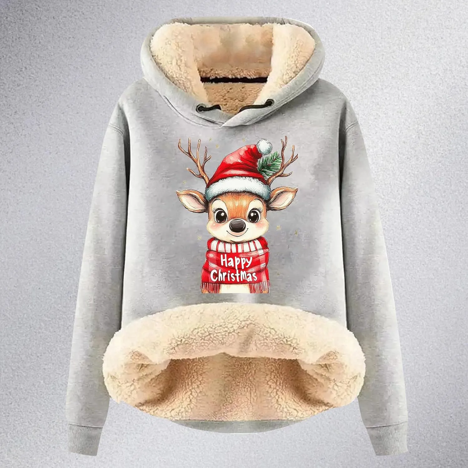Ugly Christmas Sweatshirts for Women Y2k Pullover Tops Oversized Sweatshirt Loose Fit Drawstring Cute Preppy Hoodie