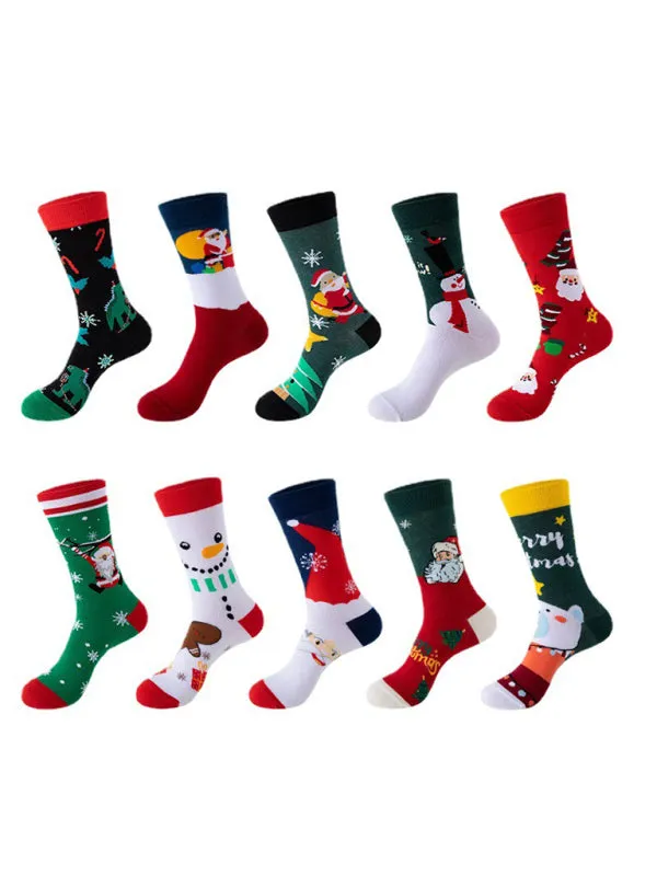 Unisex  mid-calf socks with Christmas fun patterns (a variety of colors to choose from)