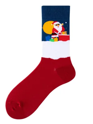Unisex  mid-calf socks with Christmas fun patterns (a variety of colors to choose from)