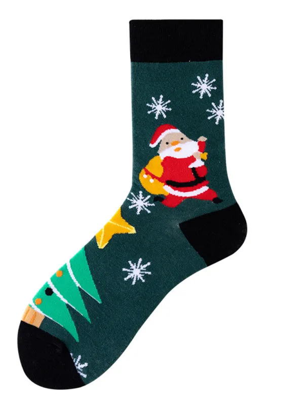 Unisex  mid-calf socks with Christmas fun patterns (a variety of colors to choose from)