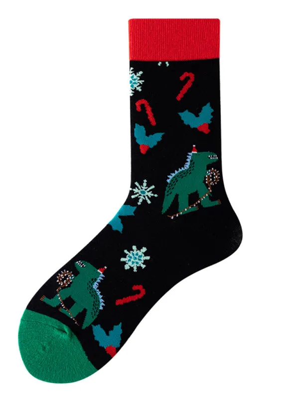 Unisex  mid-calf socks with Christmas fun patterns (a variety of colors to choose from)