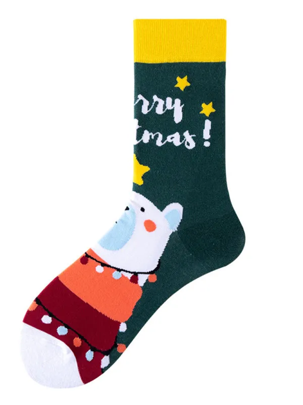 Unisex  mid-calf socks with Christmas fun patterns (a variety of colors to choose from)
