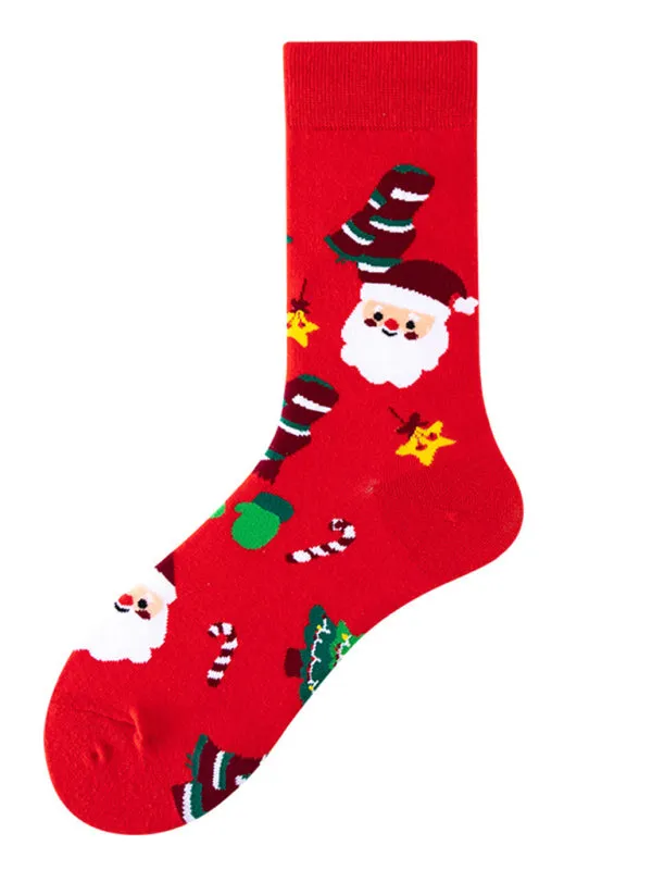 Unisex  mid-calf socks with Christmas fun patterns (a variety of colors to choose from)