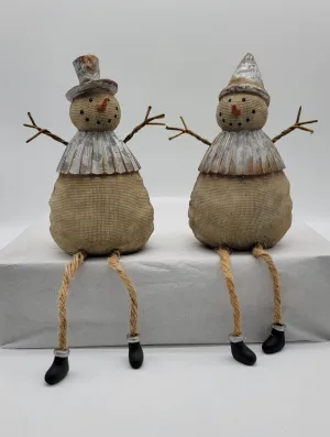 Vintage Sitting Snowman Christmas Decor!