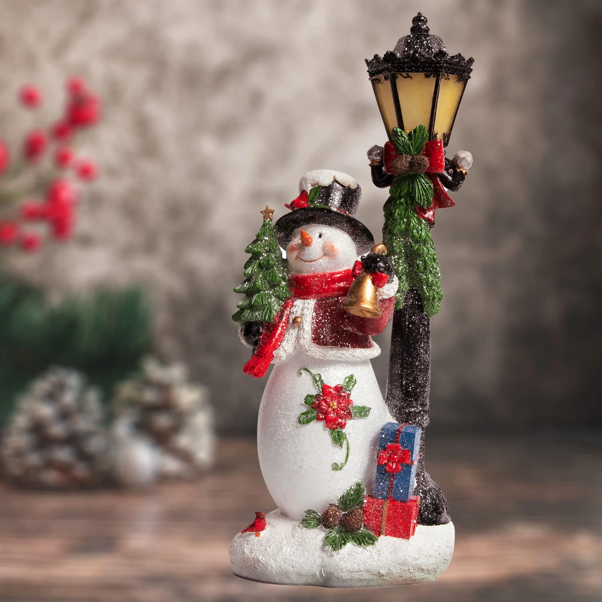 Vp Home Snowman With Led Glowing Lamppost Christmas Decoration Light