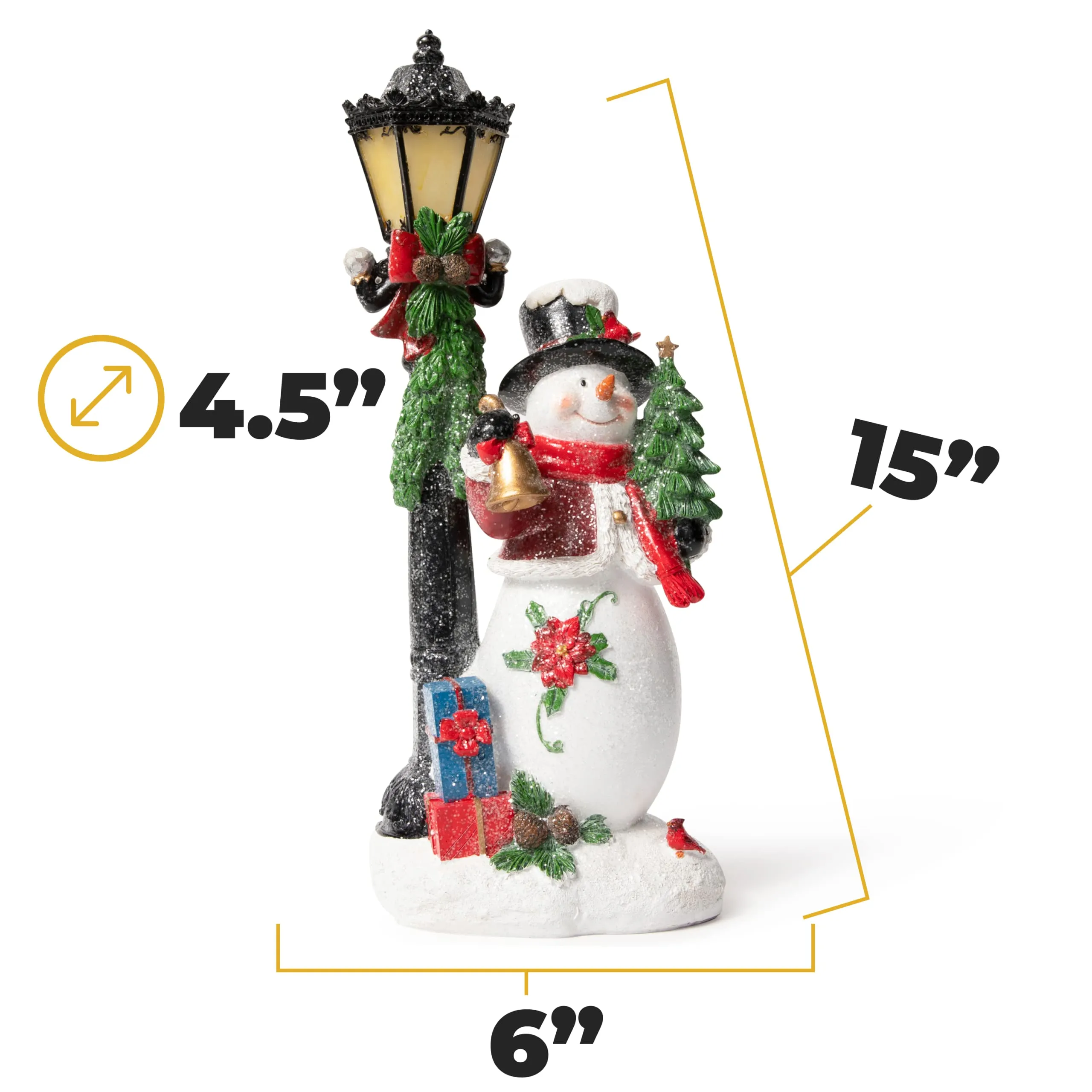 Vp Home Snowman With Led Glowing Lamppost Christmas Decoration Light