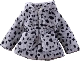 WEONEDREAM Toddler Girls Winter Fleece Coat Kids Hooded Faux Fur Jacket Baby Warm Outwear