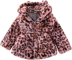 WEONEDREAM Toddler Girls Winter Fleece Coat Kids Hooded Faux Fur Jacket Baby Warm Outwear