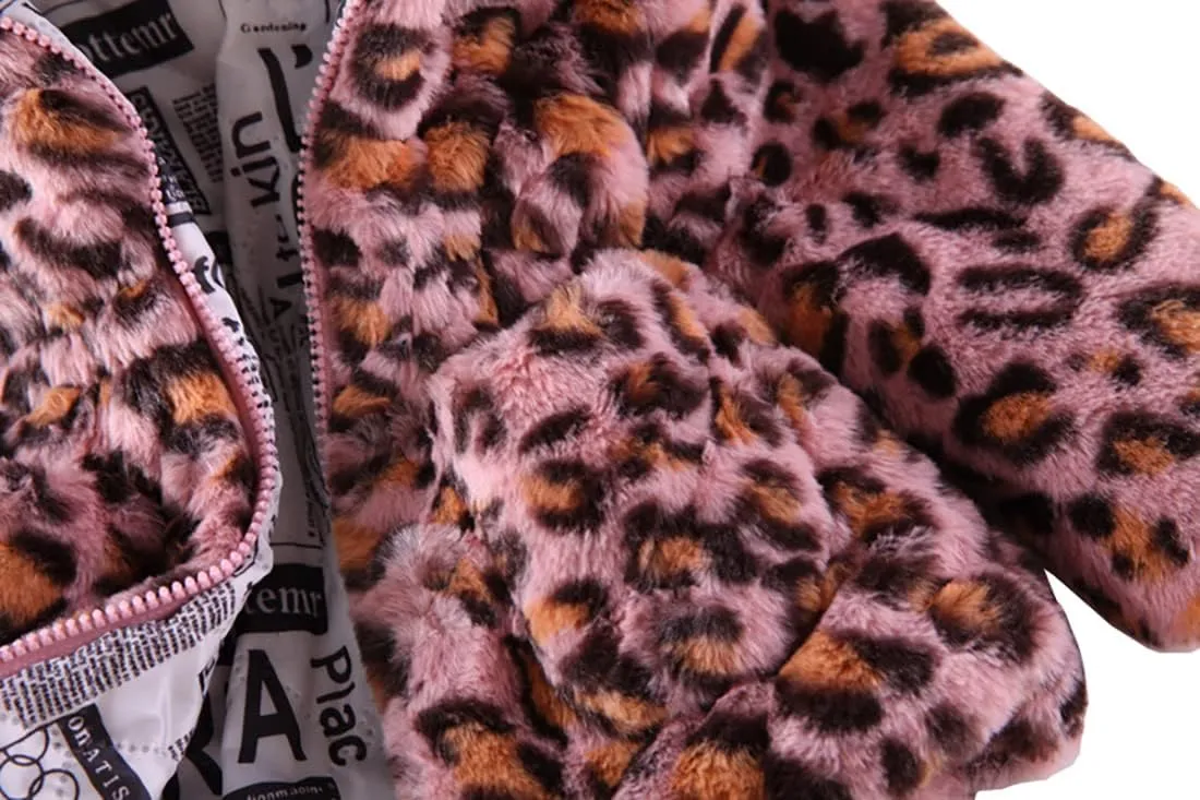 WEONEDREAM Toddler Girls Winter Fleece Coat Kids Hooded Faux Fur Jacket Baby Warm Outwear