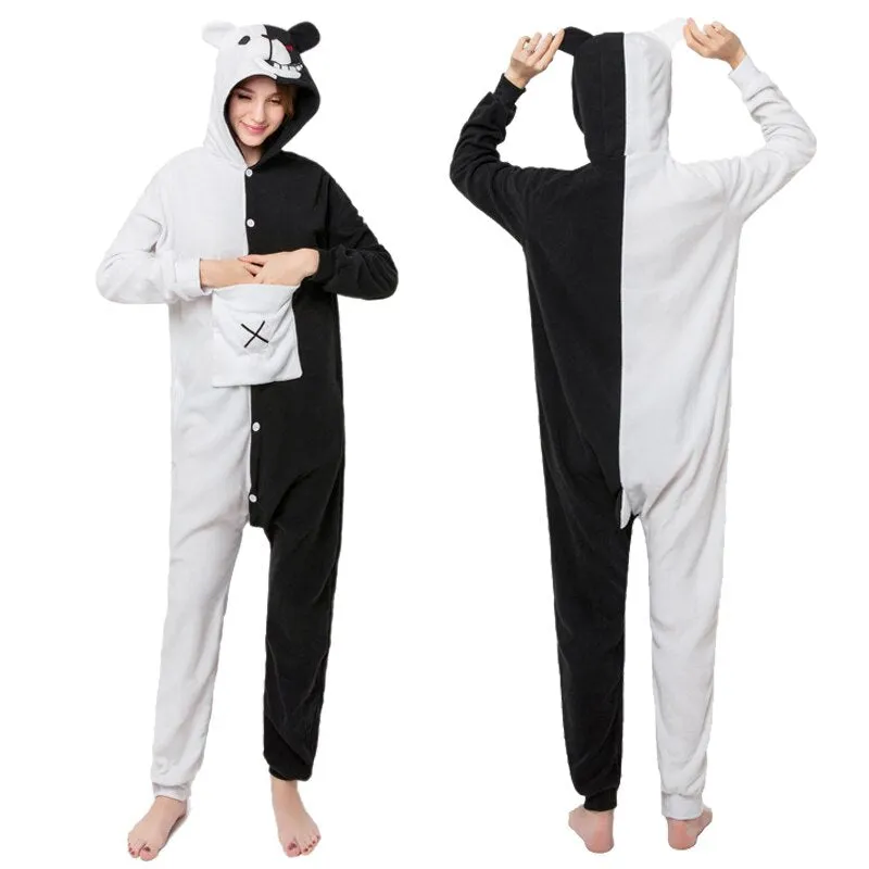 Winter Women Men Unisex Adult Cute Cartoon Onesie Animal Pajamas Kigurumi Unicorn Cat Bear Flannel Nightie Sleepwear
