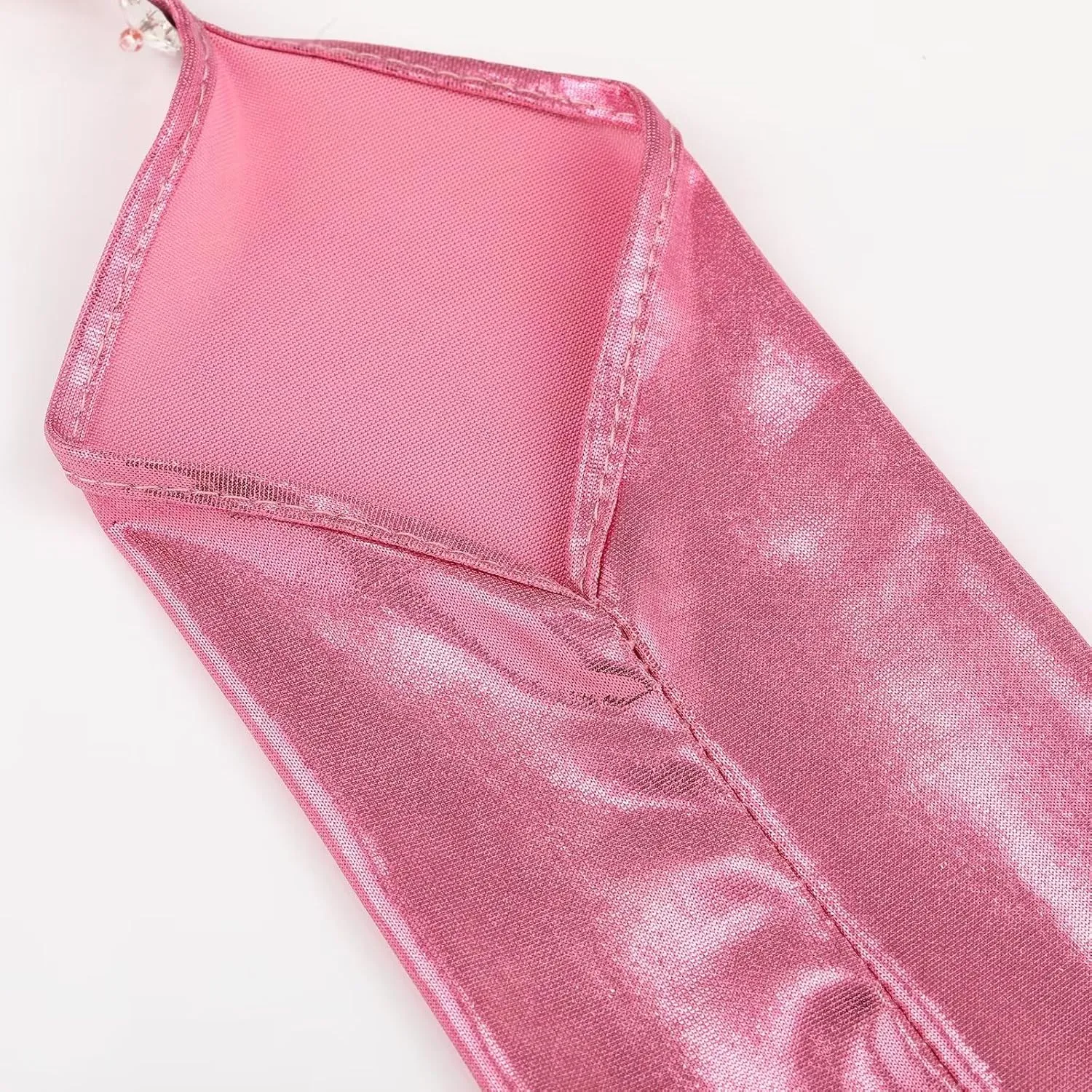 Women's Long Fingerless Metallic Gloves Shiny Long Elastic Metalic Satin Rave Costume Opera Party Gloves
