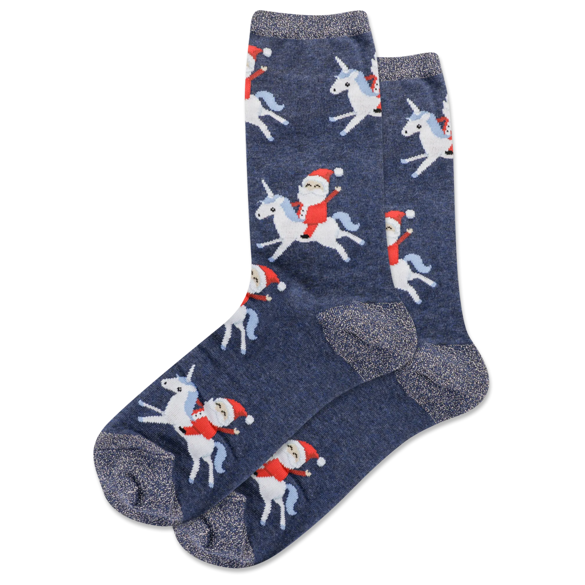WOMEN'S SANTA UNICORN CREW SOCKS