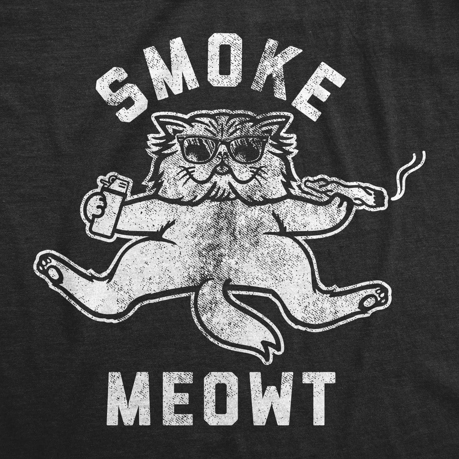 Womens Smoke Meowt T Shirt Funny 420 High Cat Pet Kitty Lover Graphic Novelty Weed Tee