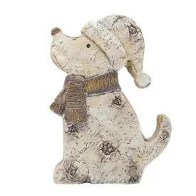 Wood Effect Dog In Hat & Scarf