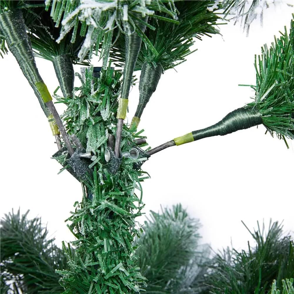 Yaheetech 6Ft Pre-lit Flocked Artificial Christmas Tree