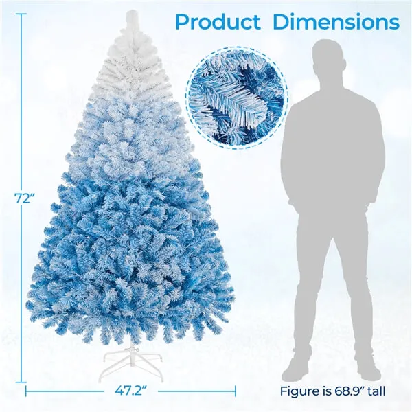 Yaheetech 6Ft Pre-lit Flocked Artificial Christmas Tree