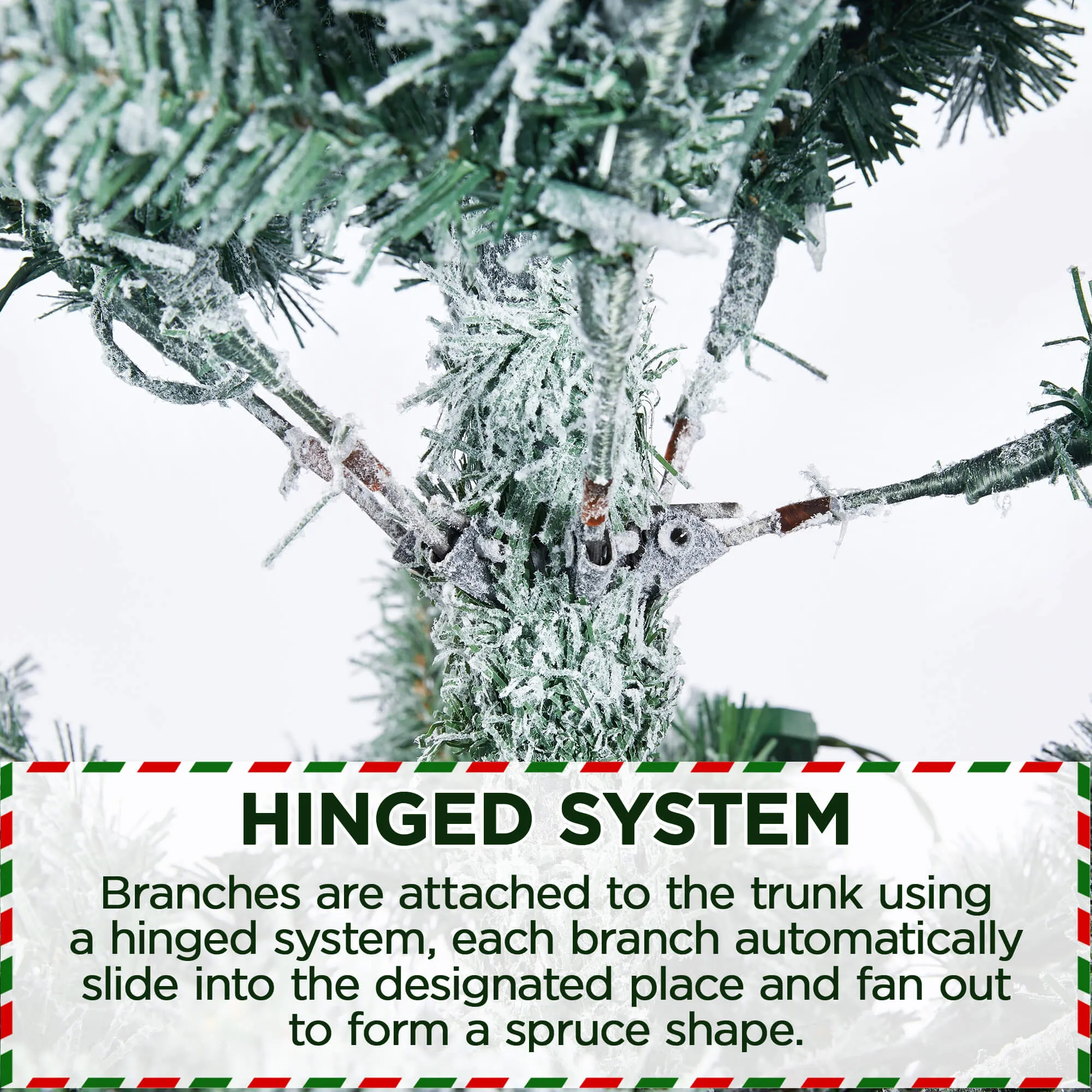 Yaheetech 9’ Pre-lit Flocked Artificial Christmas Tree