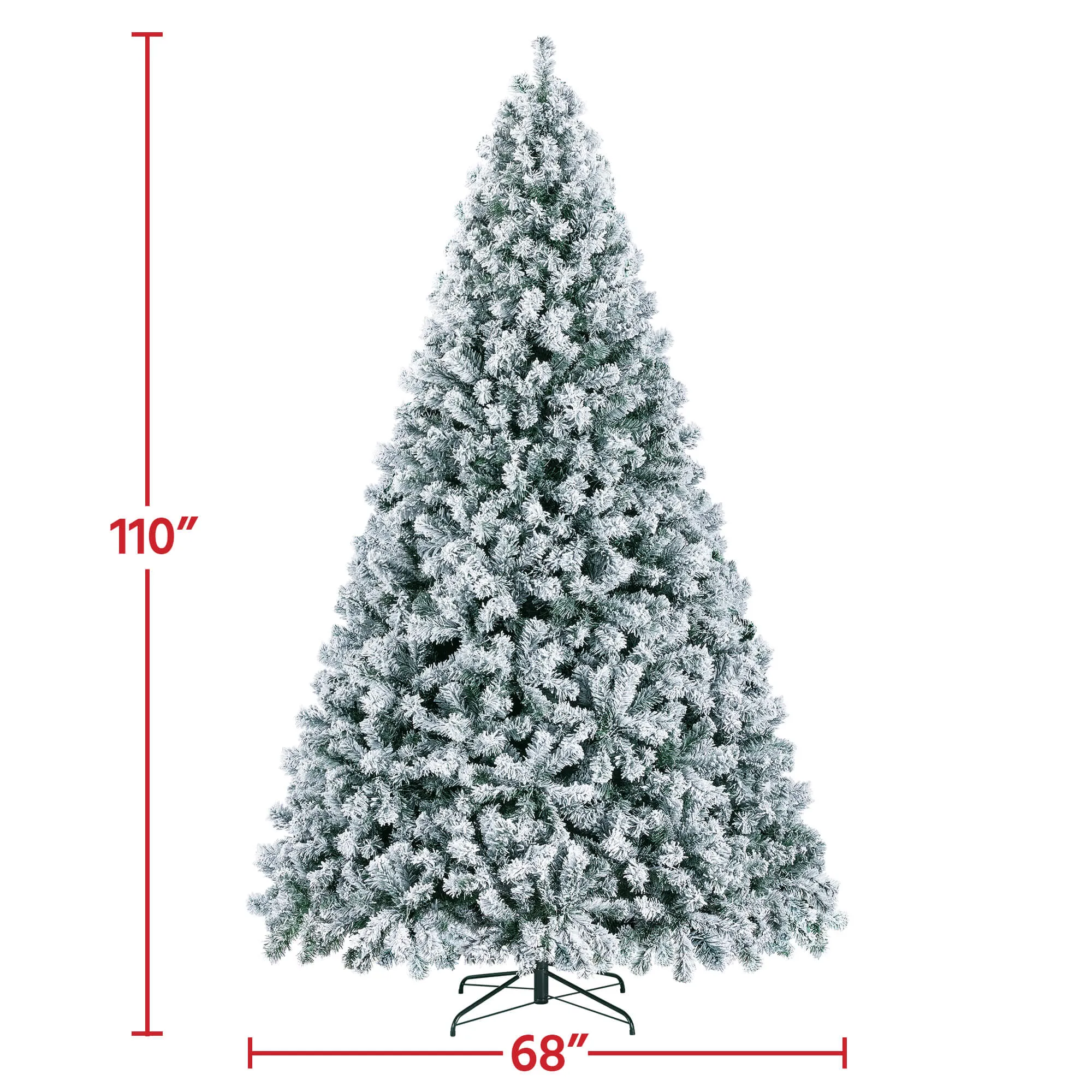 Yaheetech 9’ Pre-lit Flocked Artificial Christmas Tree